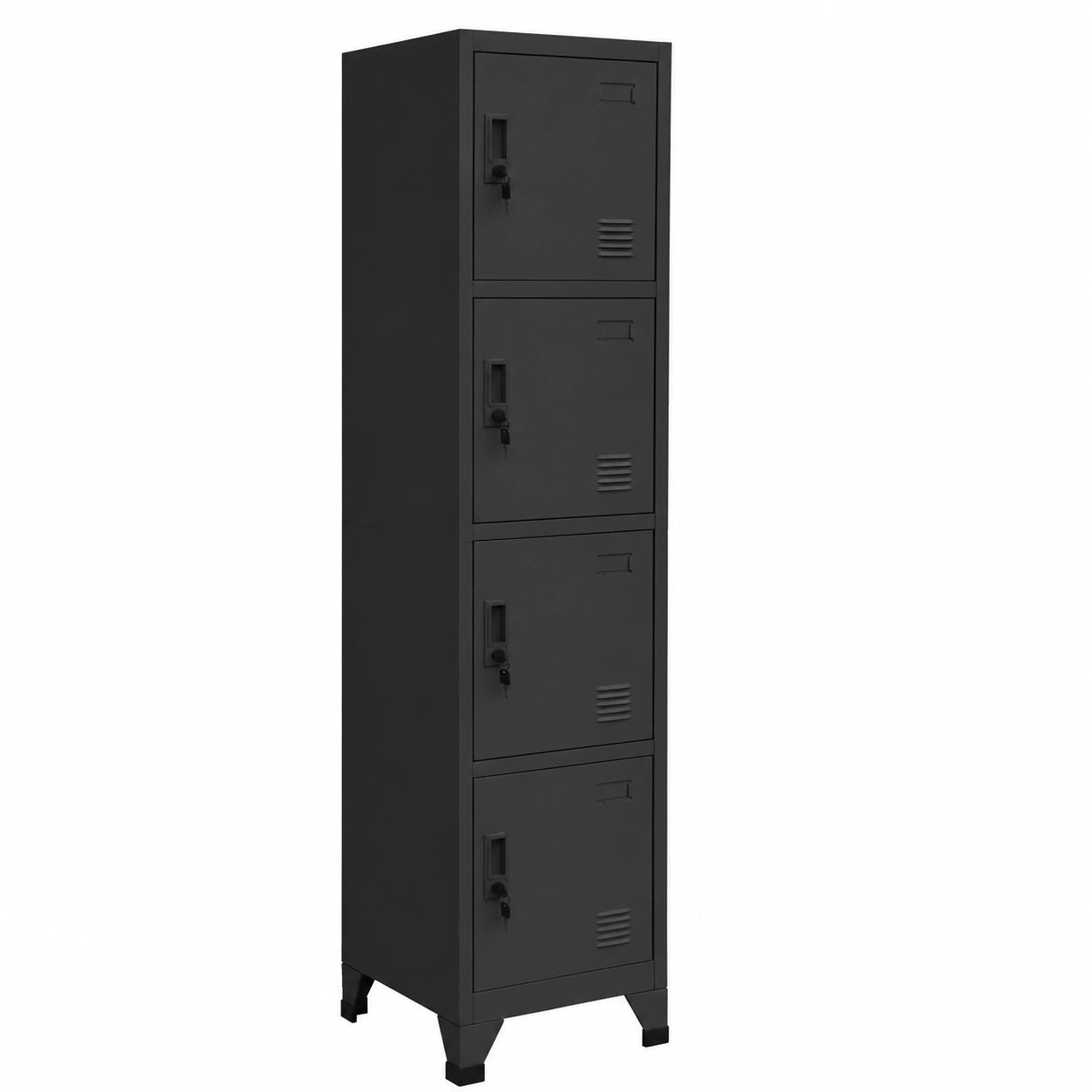 IKAYAA Metall Hochschrank mit Schloss, Schmaler Aktenschrank für Büro, 38 x 45 x 180 cm