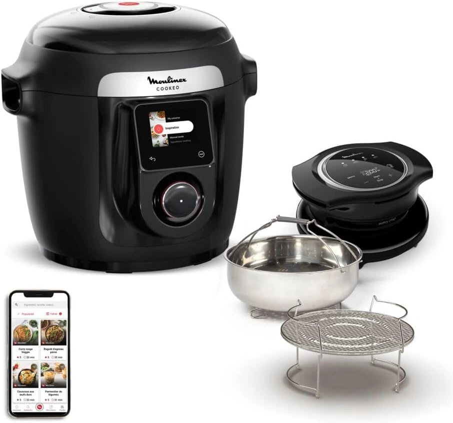 Moulinex, Cookeo Wi-Fi 10-in-1 multicooker + extra crisp, 6 l, zwart