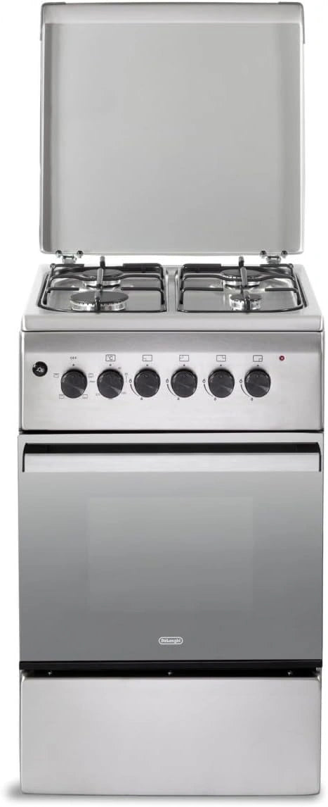 DL554EX2 Gasfornuis met elektrische oven, 4 vlammen, 50 x 50 cm, roestvrij staal, energieklasse A