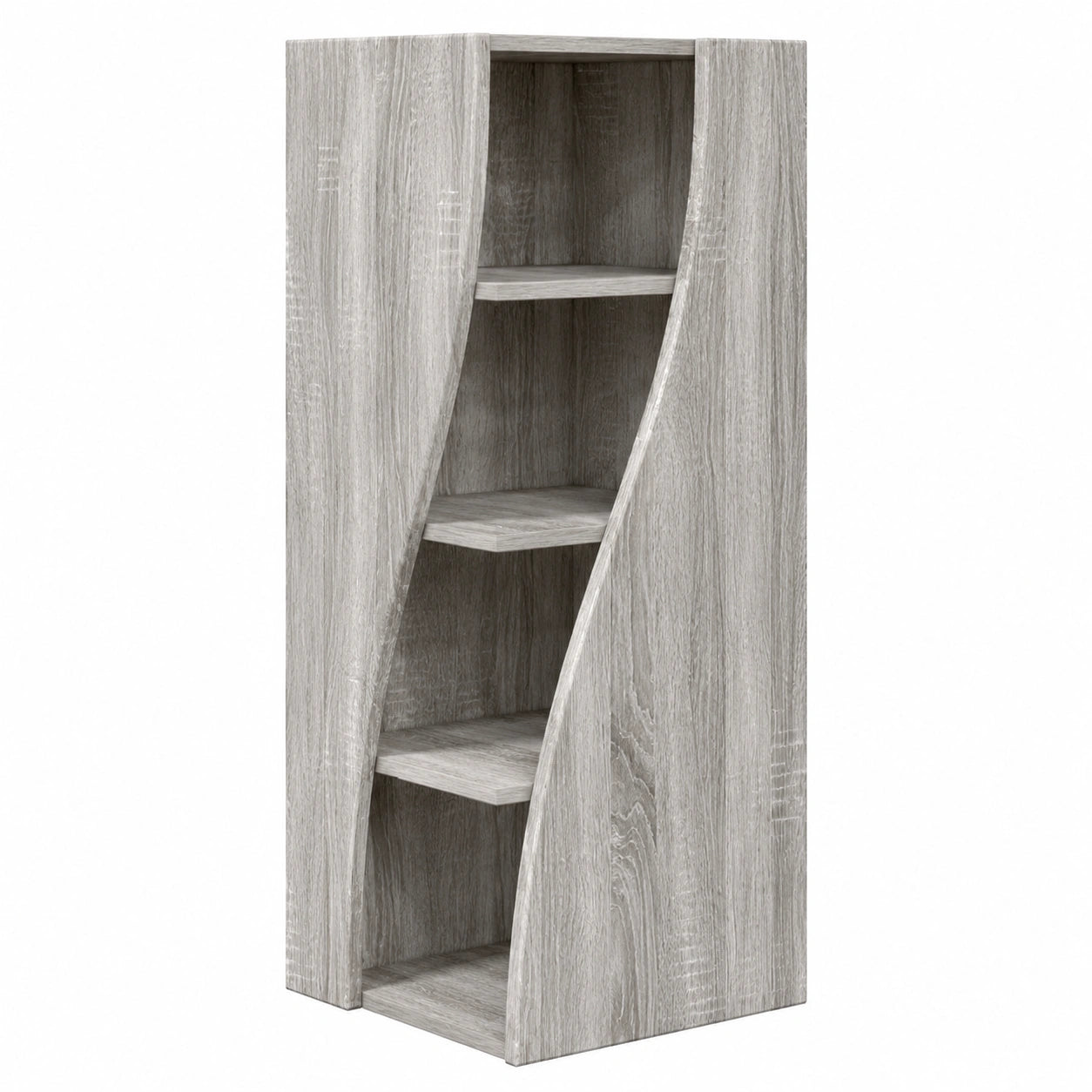 Eckschrank in Grauer Sonoma Holzoptik mit Stauraum, 32x32x102 cm