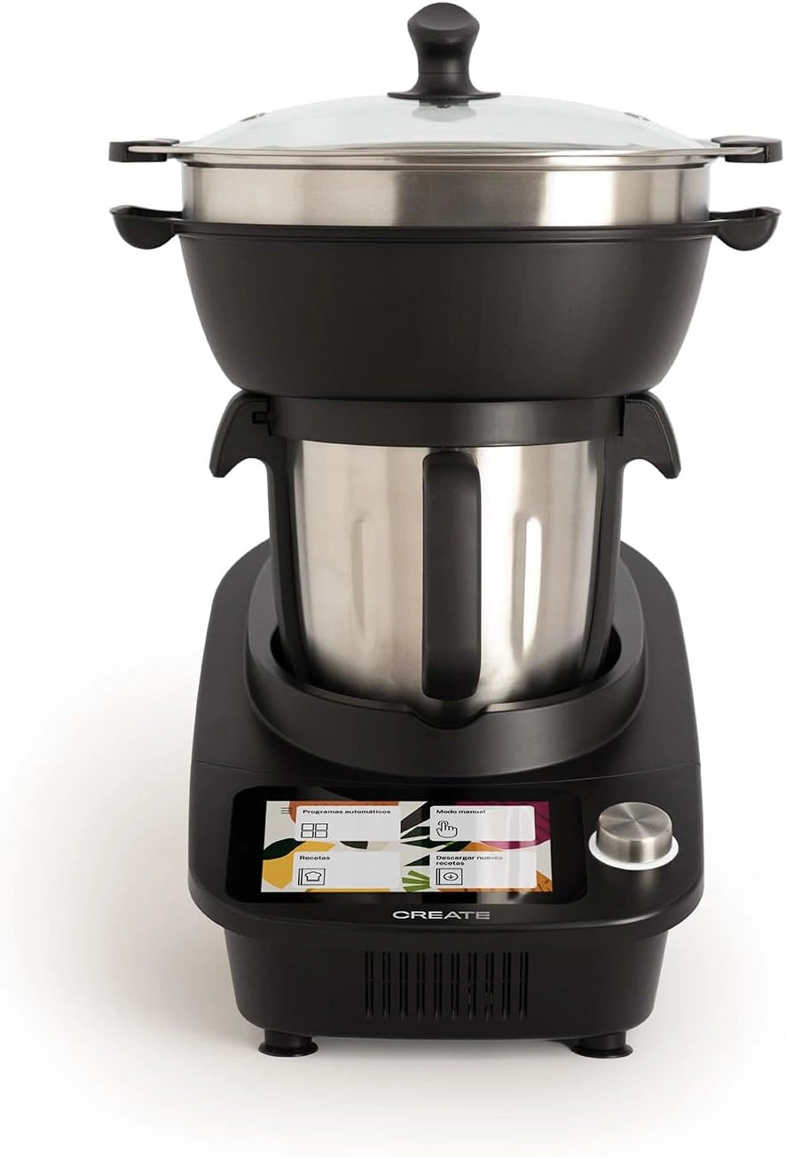 CHEFBOT Touch Pro CREATE Multifunctionele keukenmachine, aanraakscherm, 4,5 l, stoomkokerweegschaal, 2 standen, 26 programma's