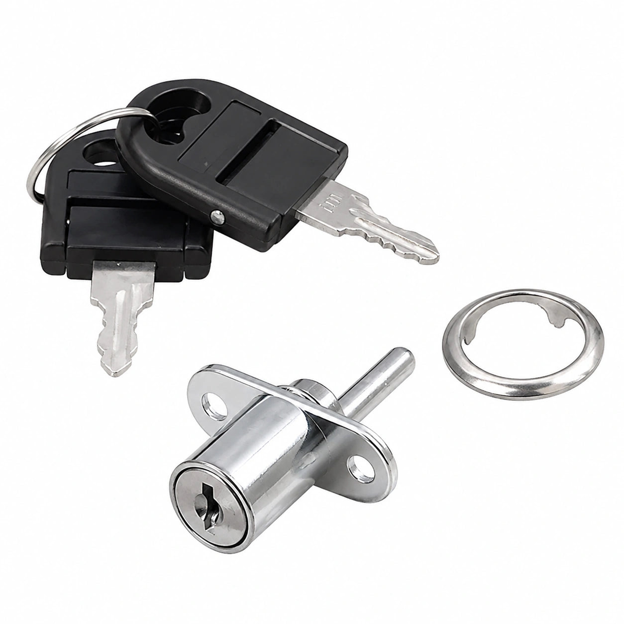 Zinklegierungs-Push-Plunger-Schloss für Schränke und Schubladen, 16 mm, Silber