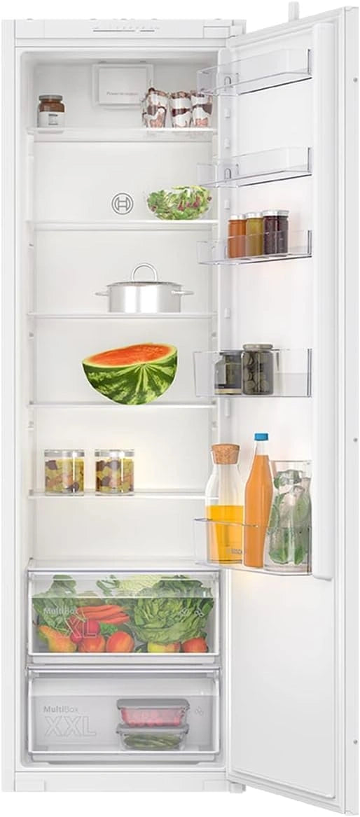 Bosch KIR81NSE0, Serie 2, 1-deurs koellichaam, inbouw, 177,2 x 54,1 cm, 310 l, wit/zilver