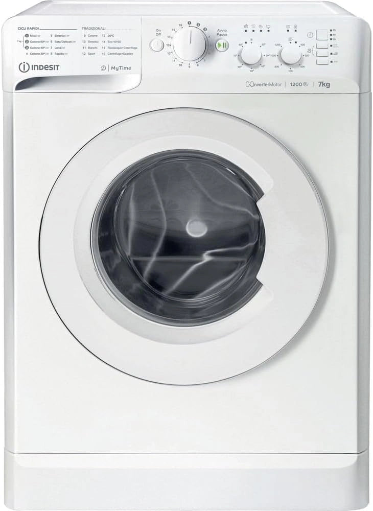 LAV.C/FRONT 7KG 1200GIRI CE.A INVERTER VAPORE, zilver/wit