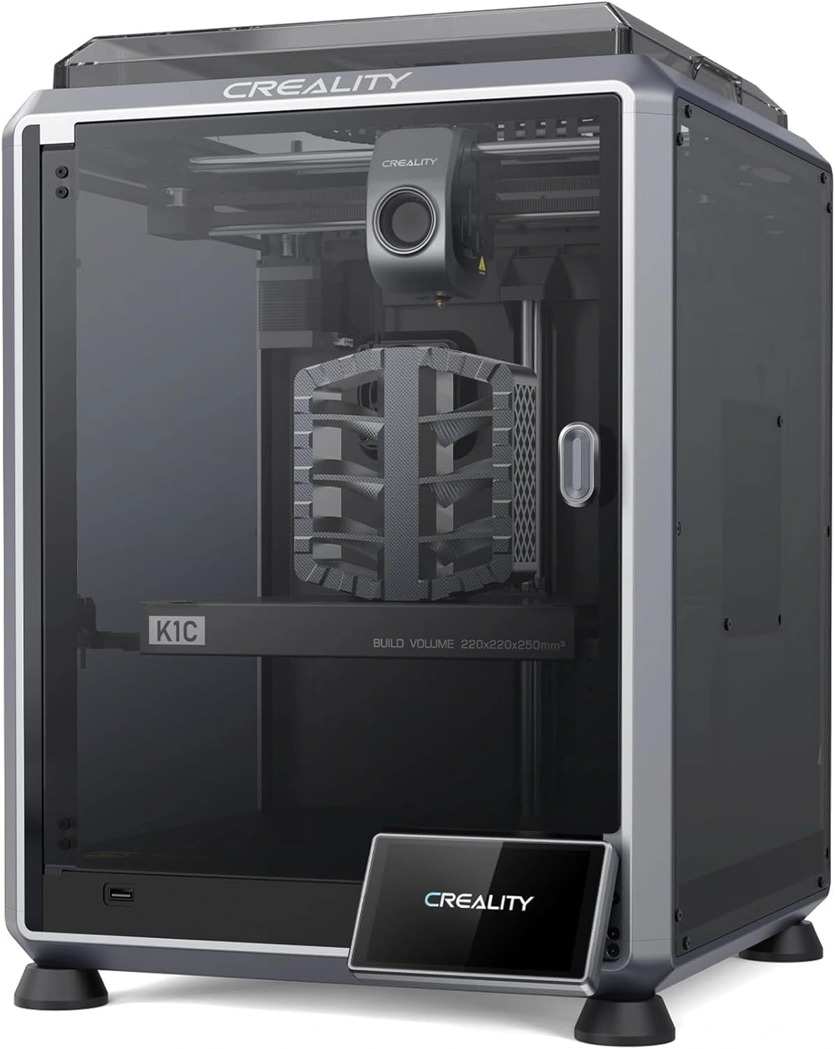 Creality K1C 3D-printer met AI-camera, 600 mm/s hoge snelheid, automatische nivellering, verstoppingsvrije directe extruder, upgrade van de K1 SE