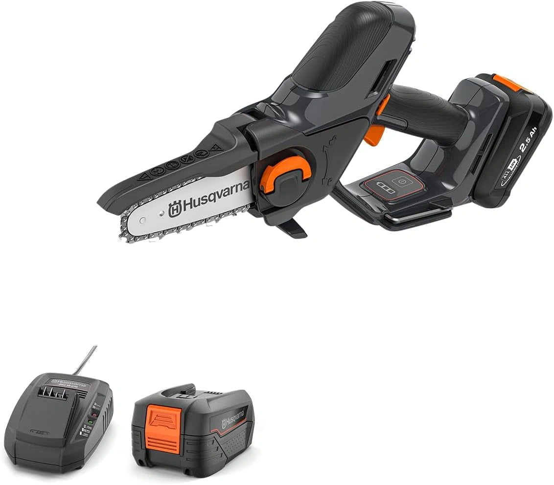 Husqvarna Mini Accu-Kettingzaag Aspire P5-P4A incl. Accu en Lader, bruin