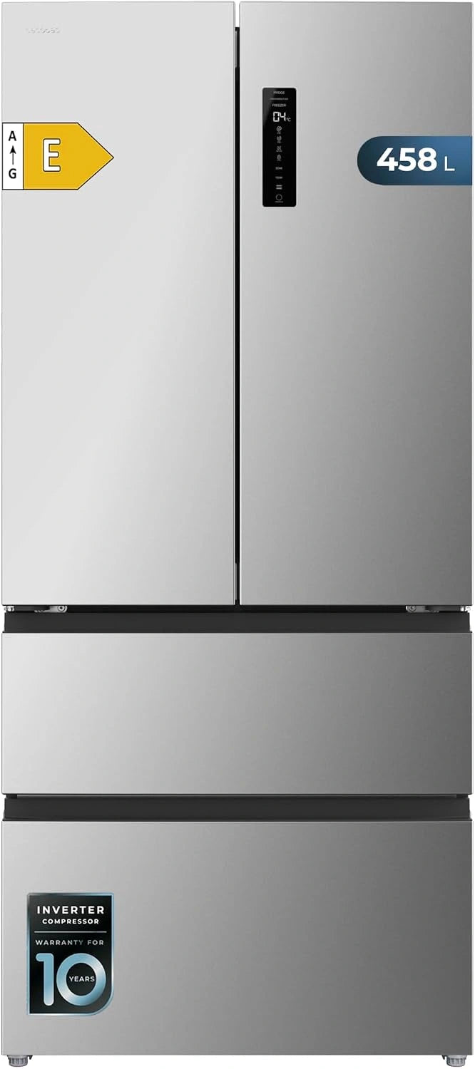 Cecotec Koelkast voor Franse deur, 4 deuren, semi-integreerbaar, volledig vorstvrij Bolero CoolMarket F2D 458 SBI Inox E. 458 liter