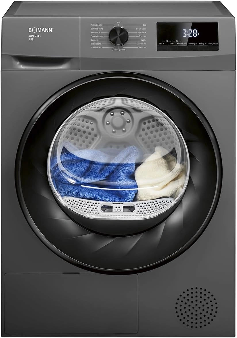 Bomann® Warmtepompdroger 8 kg, bruin/zwart