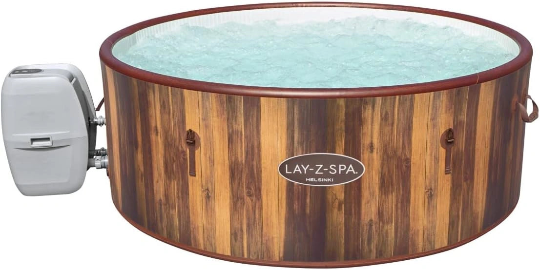 Bestway LAY-Z-SPA Helsinki AirJet Whirlpool, 180 x 66 cm, 5-7 personen, rond, houtlook, bruin