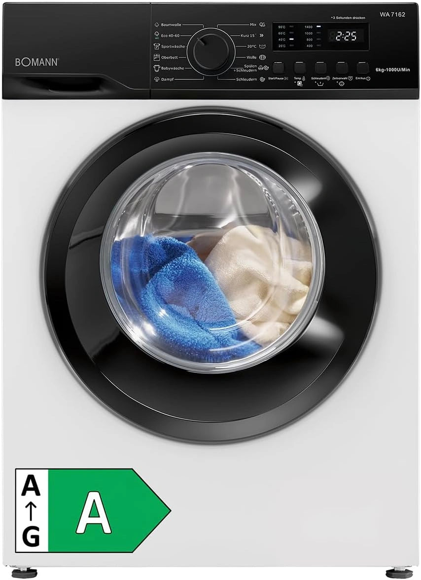 Bomann® Wasmachine 6kg, zwart