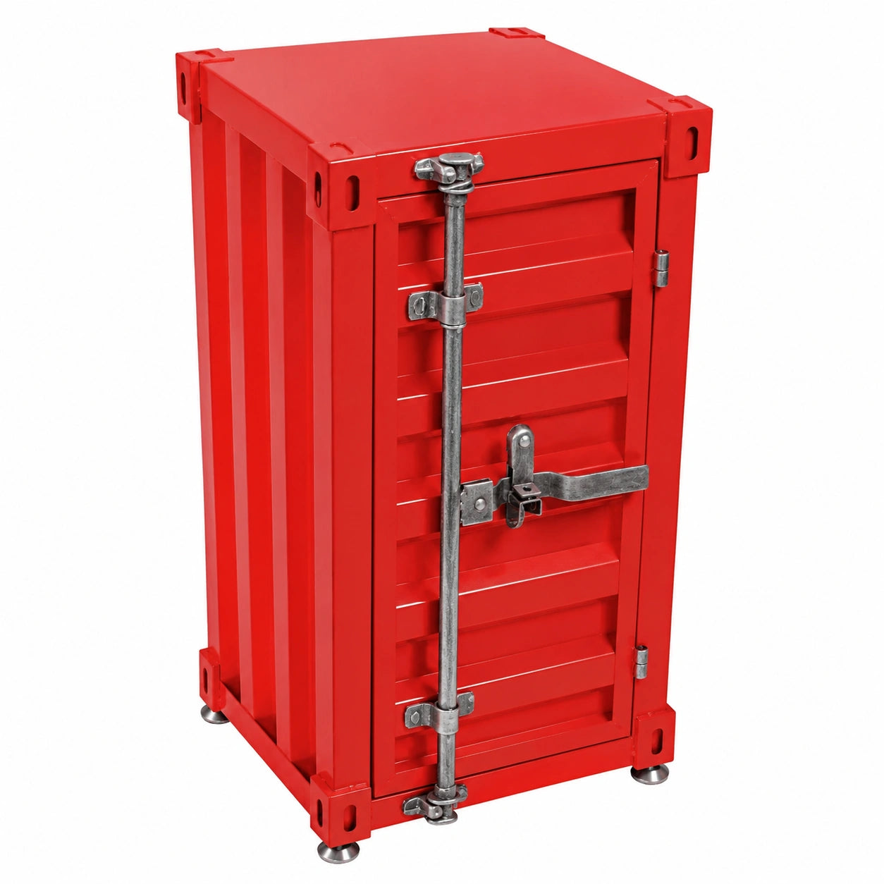 Metallschrank im Industriestil, rot - Kommode mit Stauraum 40x38x80 cm