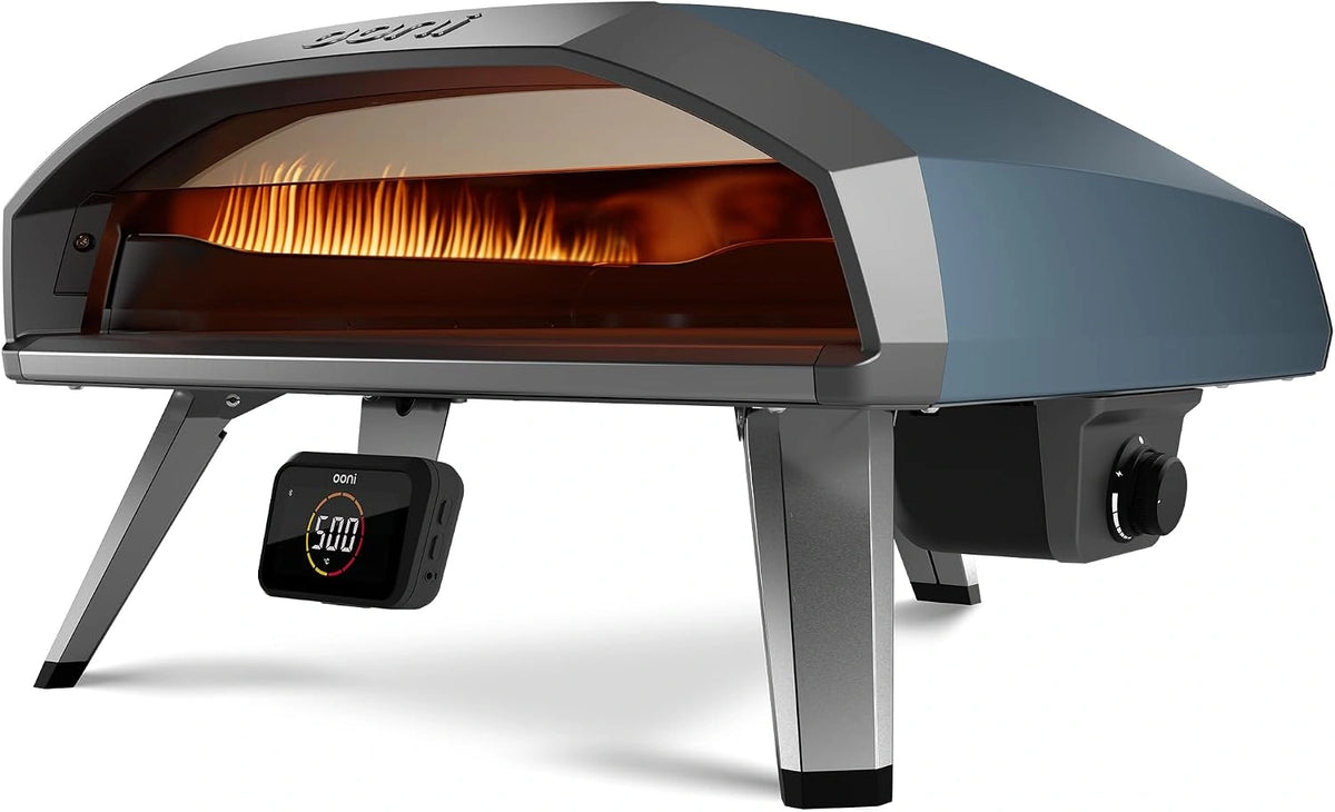 Ooni Koda 2 Pro pizzaoven op gas, 45,7 cm, leisteenblauw, 2 kookzones, koken in 60 seconden, krachtige buitenoven (37 mbar propaan FR), zwart