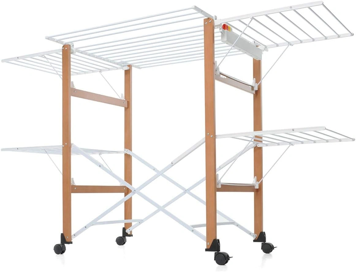 Foppapedretti Gulliver vouwdroogrek, 105 x 80 x 174 cm, hout, walnoot, wit