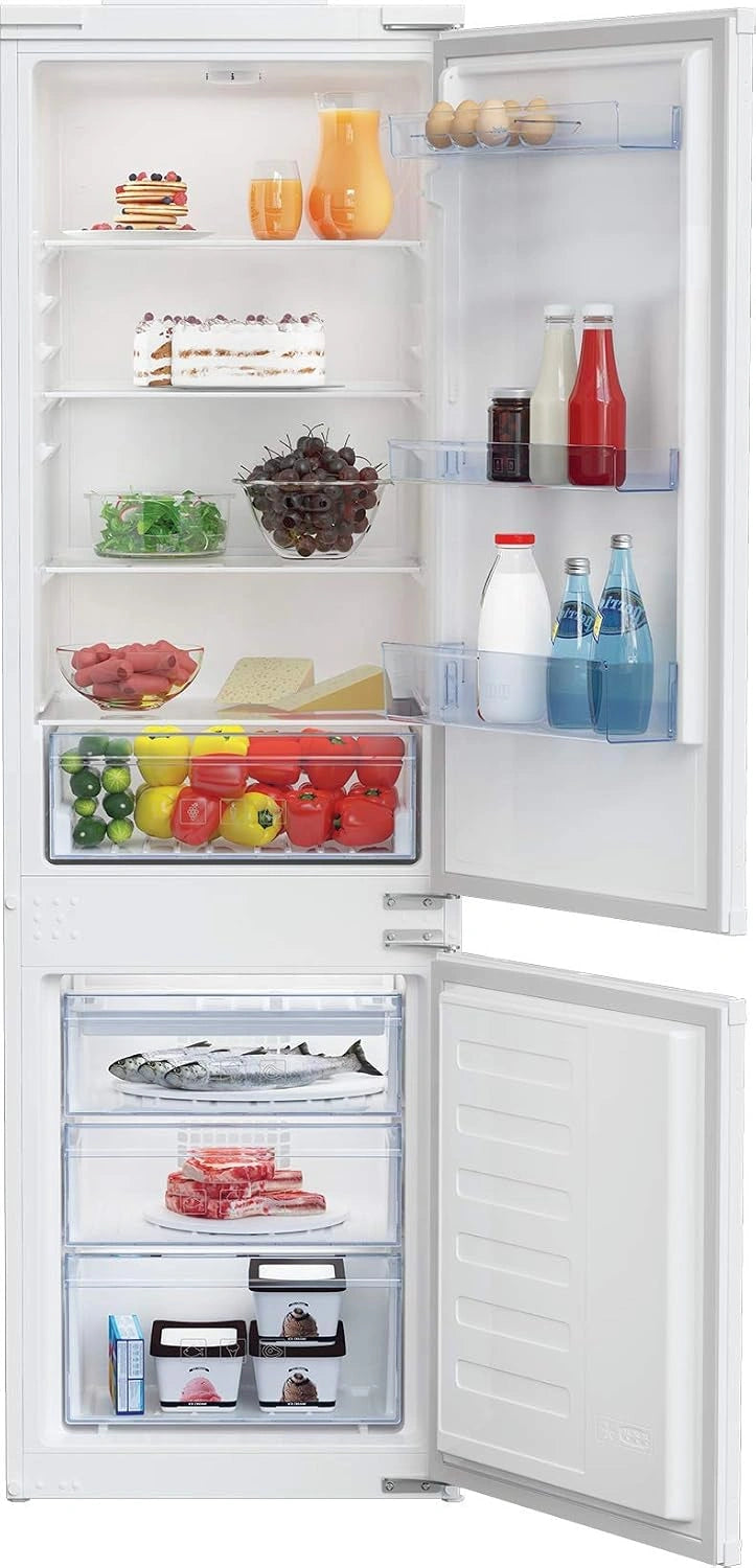 Beko BCSA285K4SN inbouw koel / vriescombinatie, zilver/wit