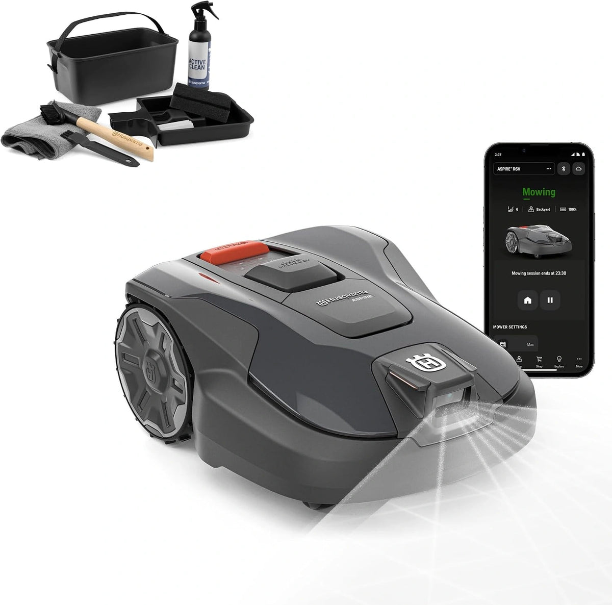 HUSQVARNA Automower® Aspire R6V Robotmaaier, grijs/bruin