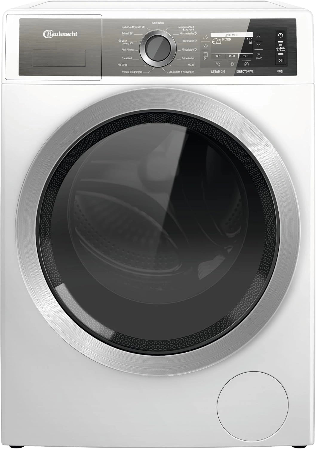 Bauknecht B7X 89 Silence DE wasmachine met voorlader/zachte kracht/stilte/A -30% / SteamHygiëne/SteamRefresh/SteamFinish/Volledige belasting 45