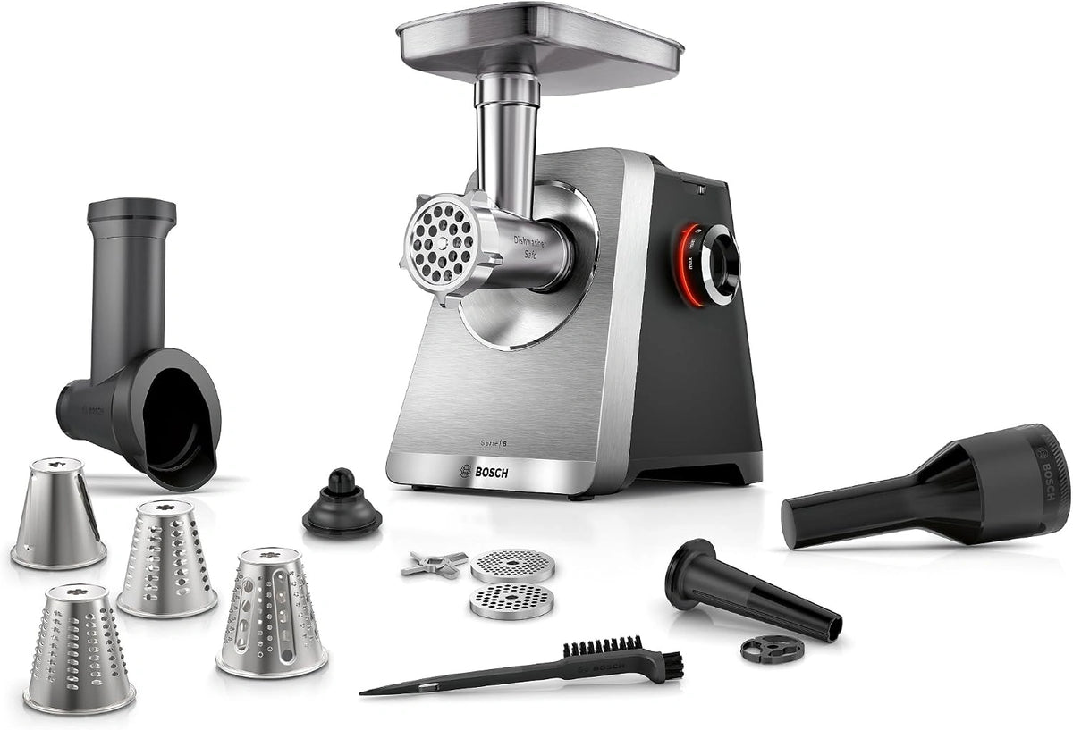 Bosch MultiPower Serie 8 Vleesmolen 2500 W, MFWS840M, Zwart