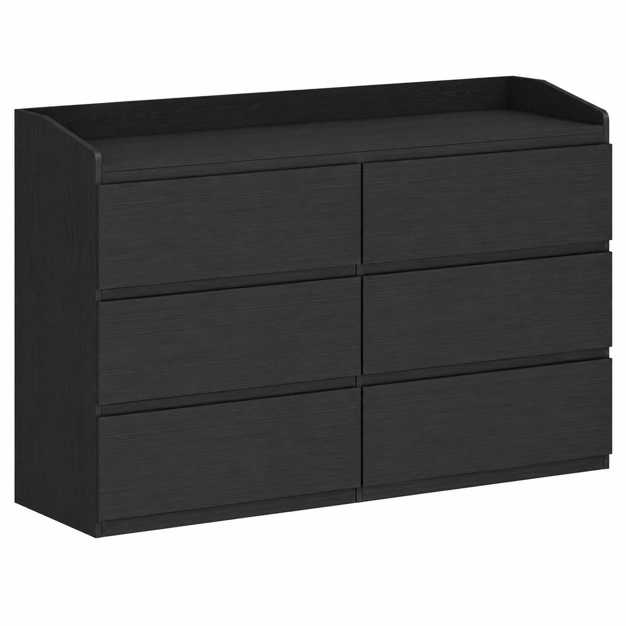 Hzuaneri Sideboard 138 cm mit 6 Schubladen, Multifunktionaler Schrank für Wohnzimmer & Schlafzimmer, Schwarz