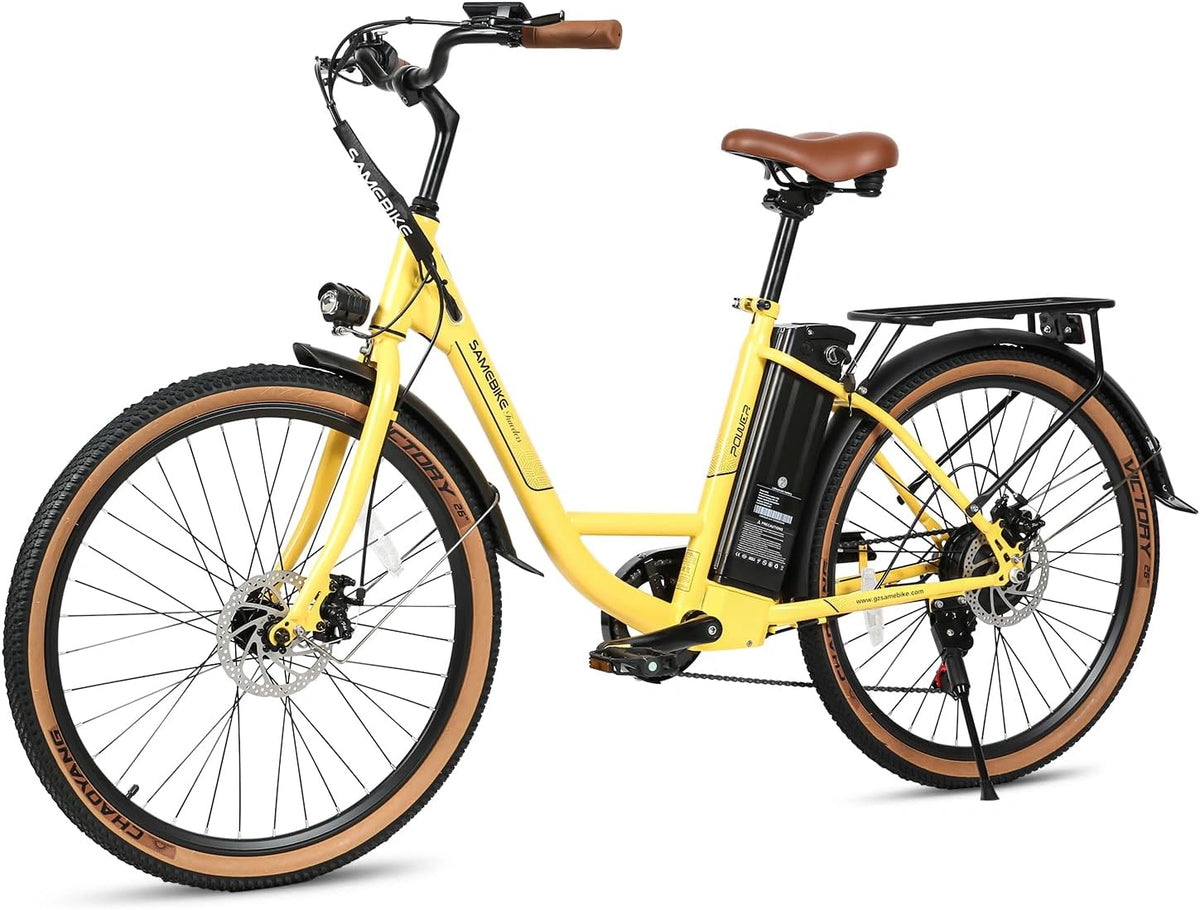 SAMEBIKE 26-inch elektrische stadsfiets, 36V10.4AH lithiumbatterij, 250W high-speed motor, Shi-Mano 7 versnellingen, LCD-scherm