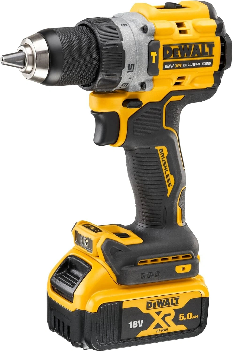 DeWalt Slagboormachine, borstelloos, XR 18 V, 13 mm, 90 Nm, met 2 Li-ion-accu's 5 Ah en TSTAK-koffer, bruin