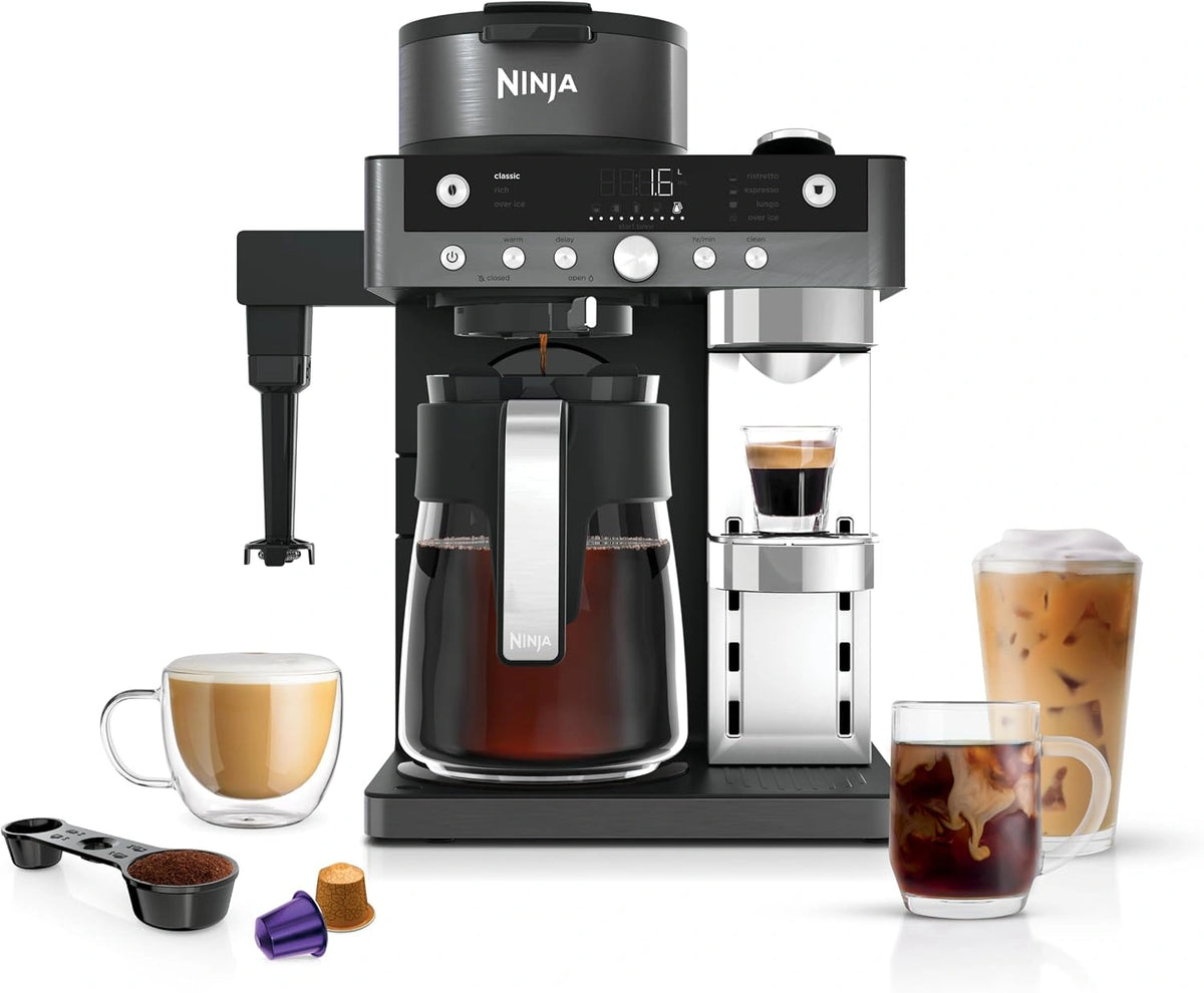 Ninja Prestige 2-in-1 koffiezetapparaat Donkergrijs CFN802EUGM, zwart