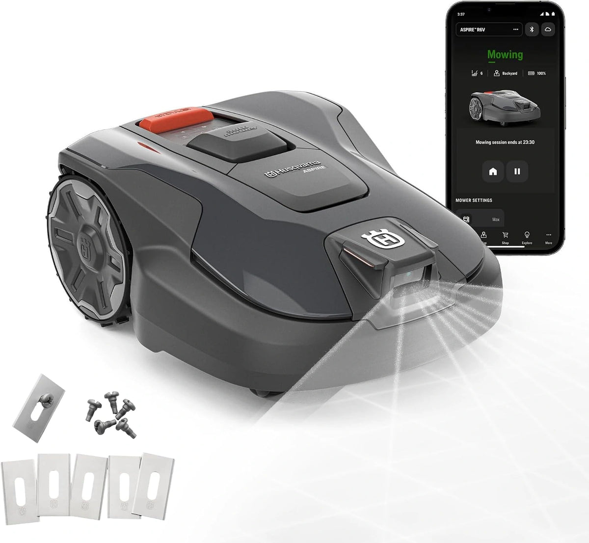 HUSQVARNA Automower® Aspire R6V Robotmaaier, grijs/bruin