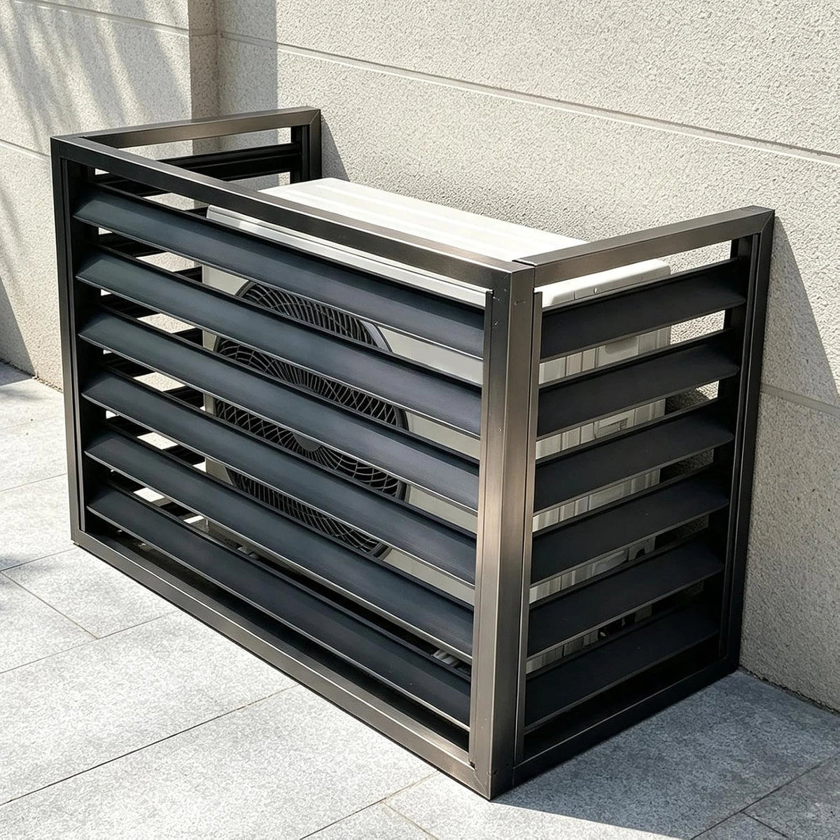 Aluminium Airco Omkasting voor Buitenunits, zwart