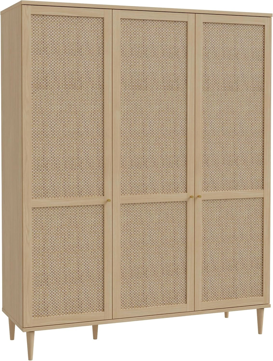 FORTE CALASETTA kast 165, kledingkast in boho-stijl met 3 deuren, kledingstang, inlegplanken, houten materiaal