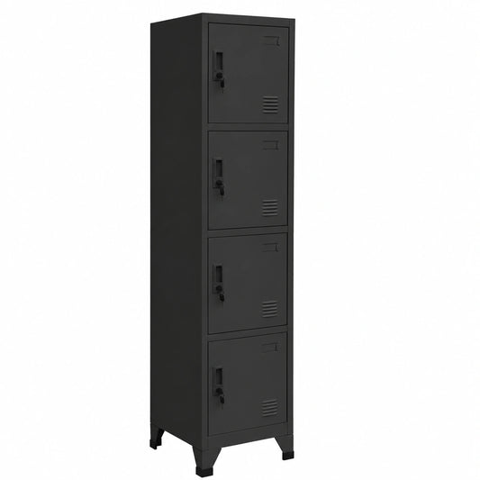 IKAYAA Metall Hochschrank mit Schloss, Schmaler Aktenschrank für Büro, 38 x 45 x 180 cm