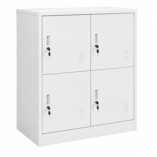 Moderner Stahlschrank mit Schließfächern, hellgrau 90x45x92,5 cm