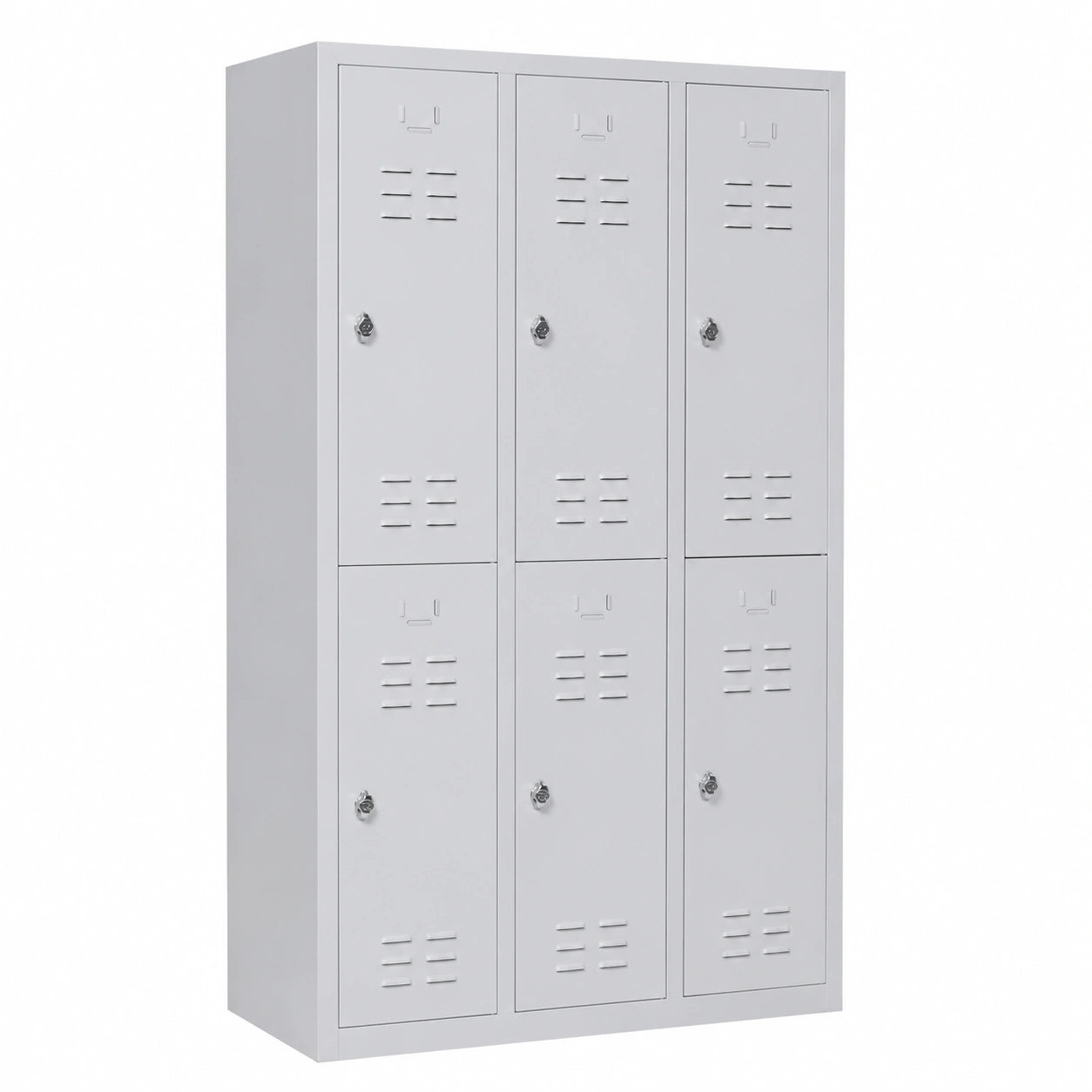 furni24 Modulare Garderobenschränke, 6-türig, 40 cm Abteilbreite, montiert