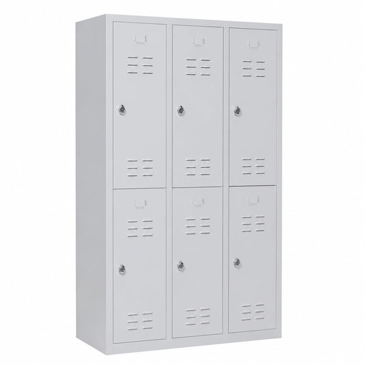 furni24 Modulare Garderobenschränke, 6-türig, 40 cm Abteilbreite, montiert