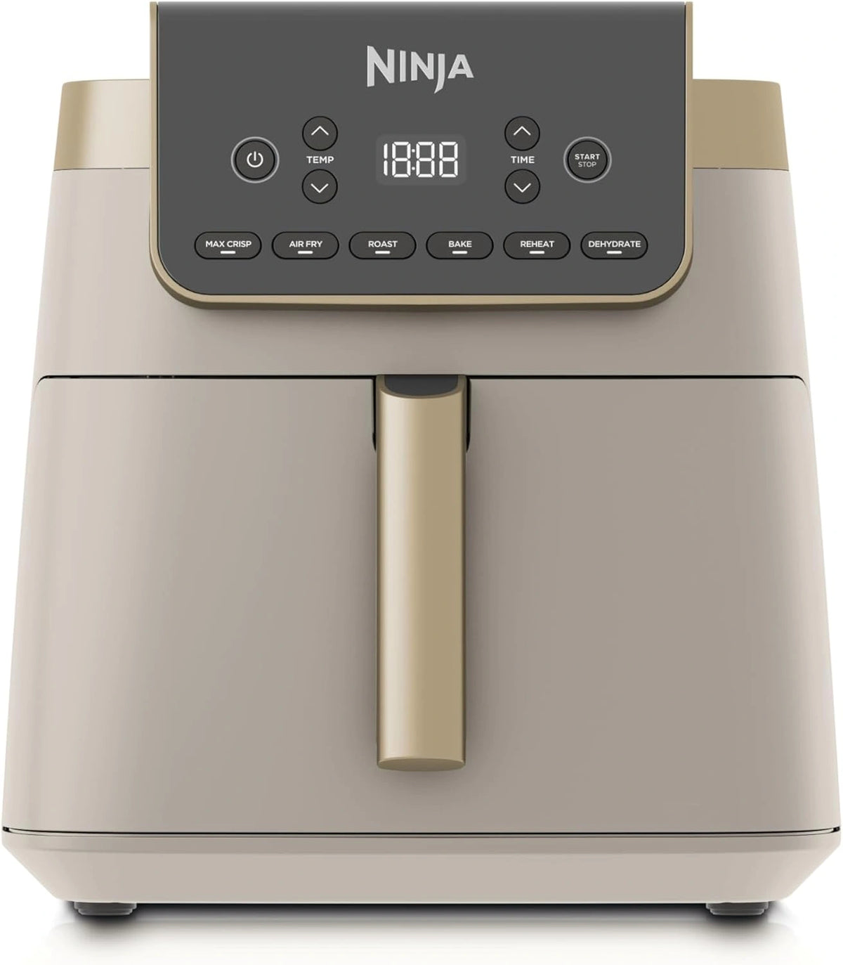 Ninja Airfryer MAX PRO, 6.2 liter, Grote Vierkante Enkele Lade, Antiaanbaklaag, wit