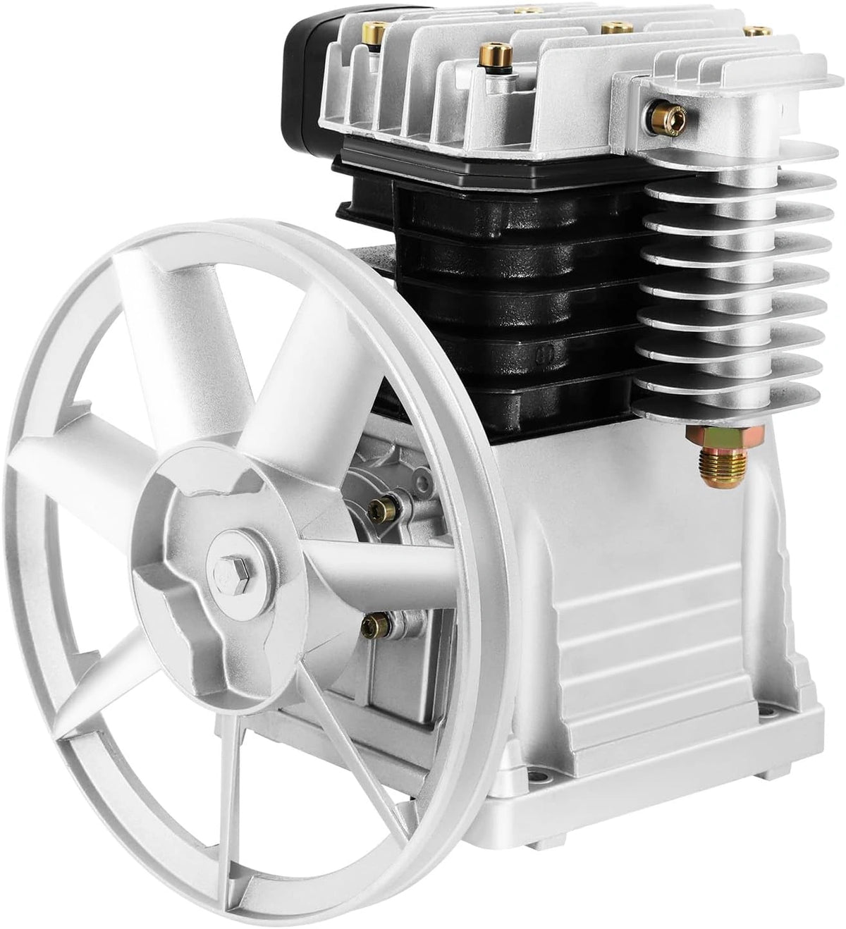 Compressoraggregaat, 3 pk luchtcompressor, pompkop voor automobielindustrie, zilver